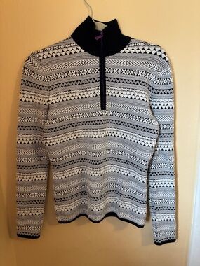 Title Nine Textured Quarter Zip Sweater Size Small